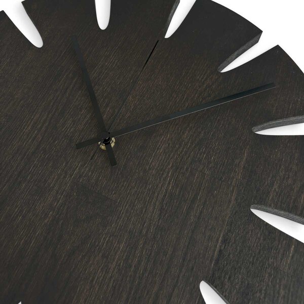 Luxusné dubové nástenné hodiny čierne - GAIOP: Farba čierna RAL 9005 30 cm 4633-107908 MAS014-3169-BLACK- 30