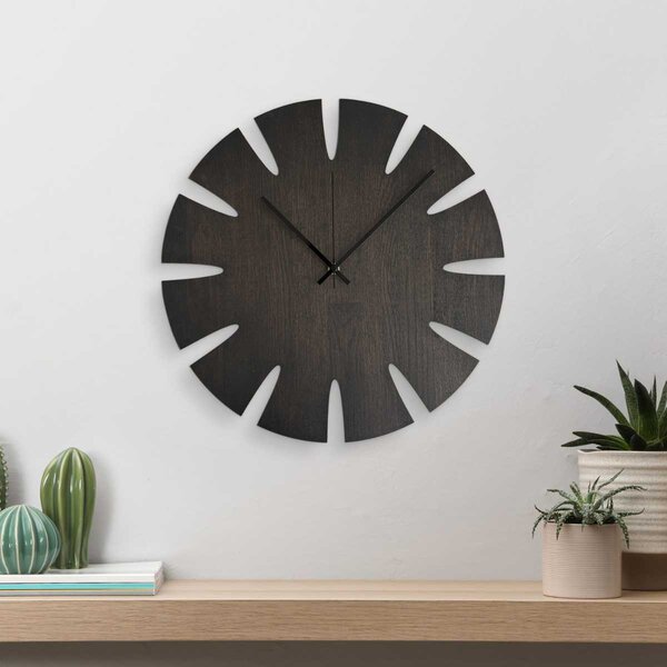 Luxusné dubové nástenné hodiny čierne - GAIOP: Farba čierna RAL 9005 30 cm 4633-107908 MAS014-3169-BLACK- 30