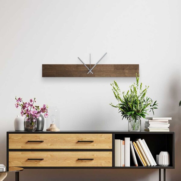 Minimalistické hodiny z prírodného dreva | HOKAI: Farba čierna RAL 9005 60x8cm (23.6x3.15in) 4632-107898 MAS020-3073-BLACK-60x8