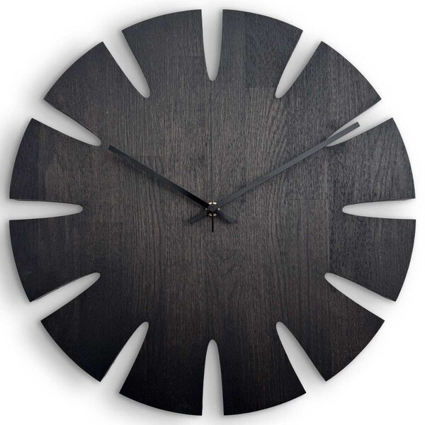 Luxusné dubové nástenné hodiny čierne - GAIOP: Farba čierna RAL 9005 30 cm 4633-107908 MAS014-3169-BLACK- 30