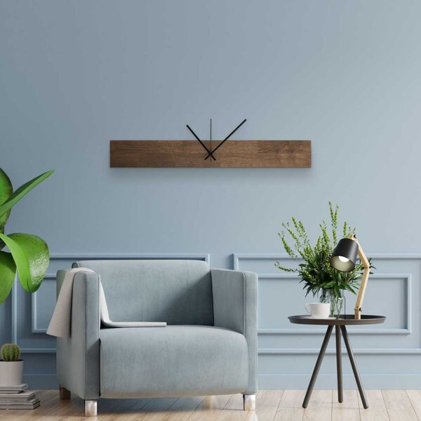 Minimalistické hodiny z prírodného dreva | HOKAI: Farba čierna RAL 9005 60x8cm (23.6x3.15in) 4632-107898 MAS020-3073-BLACK-60x8