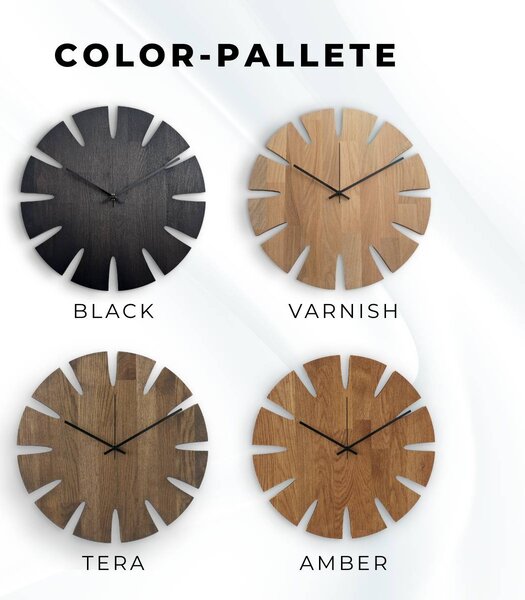 Nástenné hodiny z dreva – elegantný dizajn do obývačky - KUGUMA: Farba čierna RAL 9005 30 cm 4635-107940 MAS014-AMBER-BLACK-30
