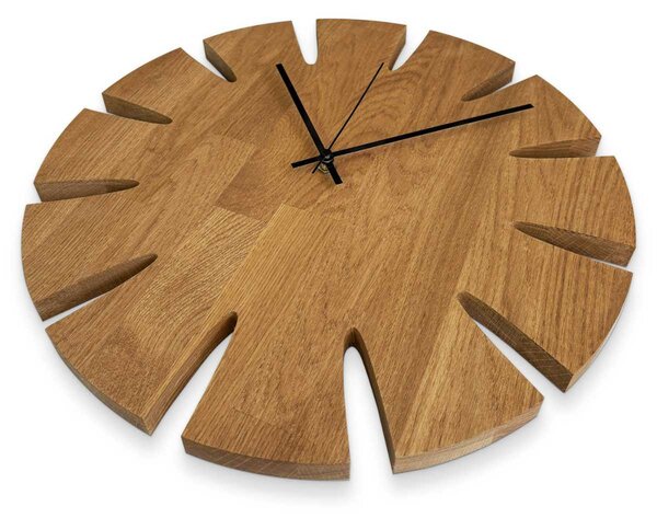 Nástenné hodiny z dreva – elegantný dizajn do obývačky - KUGUMA: Farba čierna RAL 9005 30 cm 4635-107940 MAS014-AMBER-BLACK-30