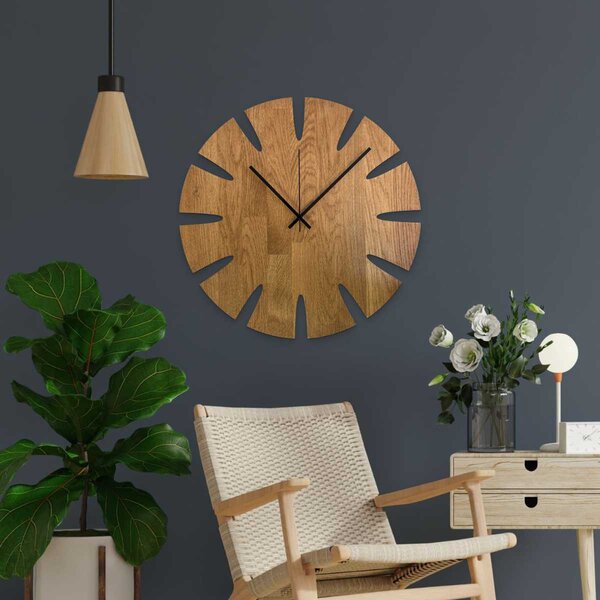 Nástenné hodiny z dreva – elegantný dizajn do obývačky - KUGUMA: Farba čierna RAL 9005 30 cm 4635-107940 MAS014-AMBER-BLACK-30