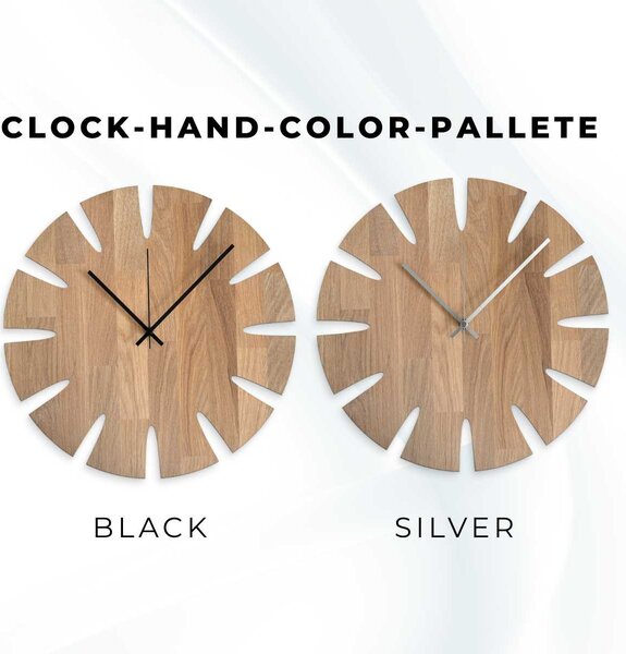 Luxusné vyrezávané drevené hodiny na stenu - UBKOP: Farba čierna RAL 9005 30 cm 4636-107946 MAS014-3041-BLACK-30