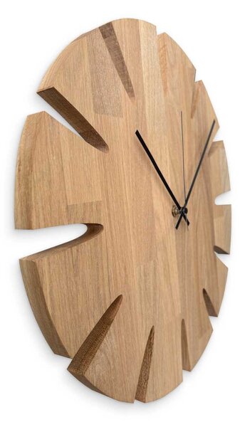Luxusné vyrezávané drevené hodiny na stenu - UBKOP: Farba čierna RAL 9005 30 cm 4636-107946 MAS014-3041-BLACK-30