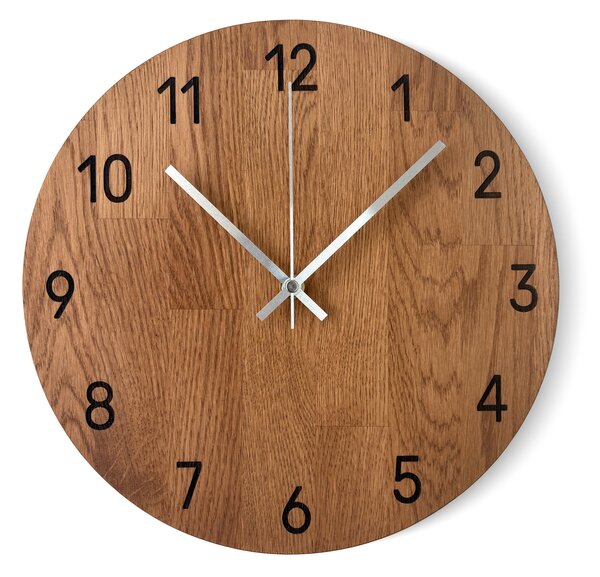 Luxusné nástenné hodiny z dubového dreva - VAERKA: Farba čierna RAL 9005 30 cm 4643-108218 MAS024-3072-BLACK-30