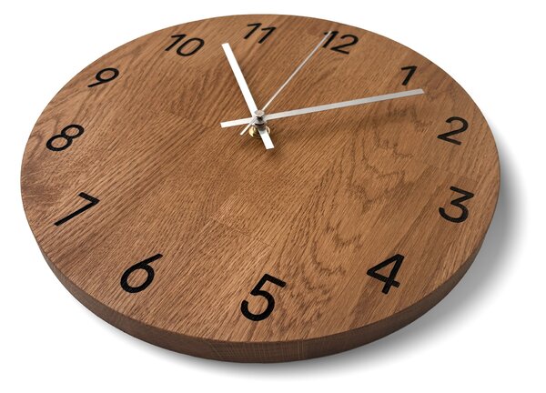 Luxusné nástenné hodiny z dubového dreva - VAERKA: Farba čierna RAL 9005 30 cm 4643-108218 MAS024-3072-BLACK-30