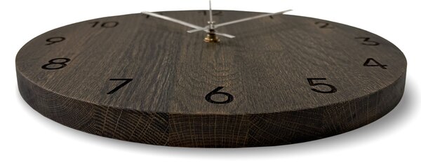 Dubové nástenné hodiny s luxusným dizajnom - MATKON: Farba strieborná 30 cm 4644-108227 MAS024-3169-SILVER-30
