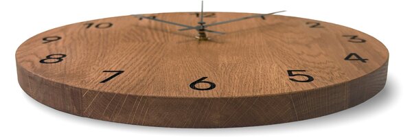 Luxusné nástenné hodiny z dubového dreva - VAERKA: Farba čierna RAL 9005 30 cm 4643-108218 MAS024-3072-BLACK-30
