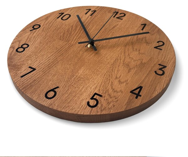 Luxusné nástenné hodiny z dubového dreva - VAERKA: Farba čierna RAL 9005 30 cm 4643-108218 MAS024-3072-BLACK-30