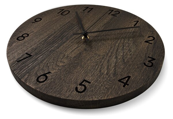 Dubové nástenné hodiny s luxusným dizajnom - MATKON: Farba strieborná 30 cm 4644-108227 MAS024-3169-SILVER-30