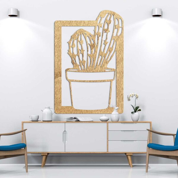 Vyrezávaný minimalistický drevený obraz na stenu - MAGNU 4073 PR0402
