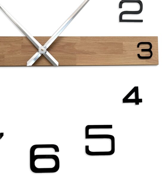 Luxusné nástenné hodiny v minimalistickom dizajne - HOQIOKLES: Strieborné ručičky 80 cm 4650-113122 MAS023-3041-SILVER-80