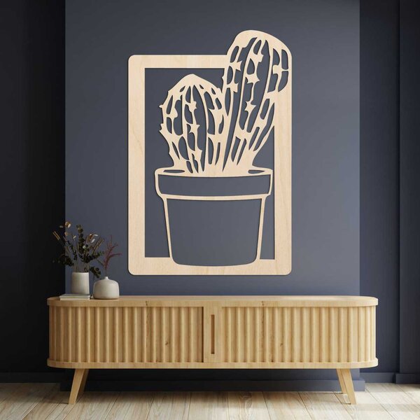 Vyrezávaný minimalistický drevený obraz na stenu - MAGNU 4073 PR0402