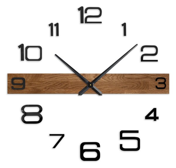 Minimalistické drevené hodiny do obývačky | ROKLAKLES: Strieborné ručičky 80 cm 4652-113116 MAS023-3072-SILVER-80