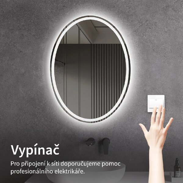 CERANO - Kúpeľňové LED zrkadlo Cielo - 50x70 cm