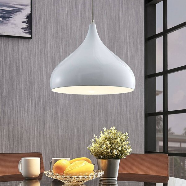 Závesná lampa Lindby Ritana, biela, kov, Ø 31 cm, E27, Biela / opálová, Obývacia izba / jedáleň, Hliník, Moderný, Závesné svietidlo