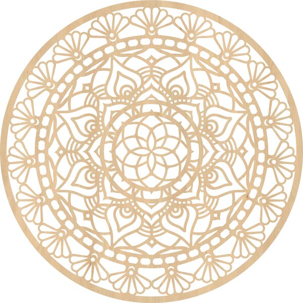 Elegantná drevená mandala kvet života | AFORDI: HDF - Javor 20 cm 4666-109892 HDF0507-akcia20