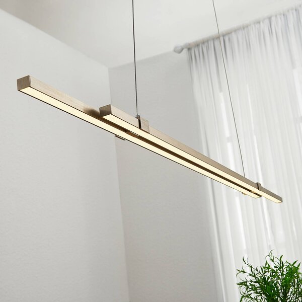 LED pásová závesná lampa Tymon, úzka, výsuvná, Hliník / sivá / zinok, Obývacia izba / jedáleň, kov, Moderný, Závesné svietidlo