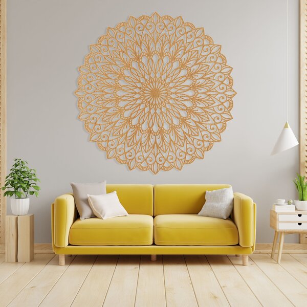 Drevená 3D mandala na stenu – Luxusný vyrezávaný obraz | HELGA: HDF - Orech 20 cm 4675-110685 HDF0251-akcia20