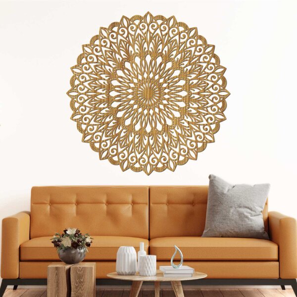 Drevená 3D mandala na stenu – Luxusný vyrezávaný obraz | HELGA: HDF - Orech 20 cm 4675-110685 HDF0251-akcia20