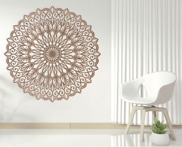Drevená 3D mandala na stenu – Luxusný vyrezávaný obraz | HELGA: HDF - Orech 20 cm 4675-110685 HDF0251-akcia20