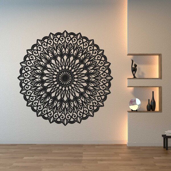 Drevená 3D mandala na stenu – Luxusný vyrezávaný obraz | HELGA: HDF - Orech 20 cm 4675-110685 HDF0251-akcia20