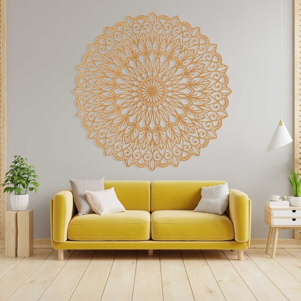 Drevená 3D mandala na stenu – Luxusný vyrezávaný obraz | HELGA: HDF - Orech 20 cm 4675-110685 HDF0251-akcia20