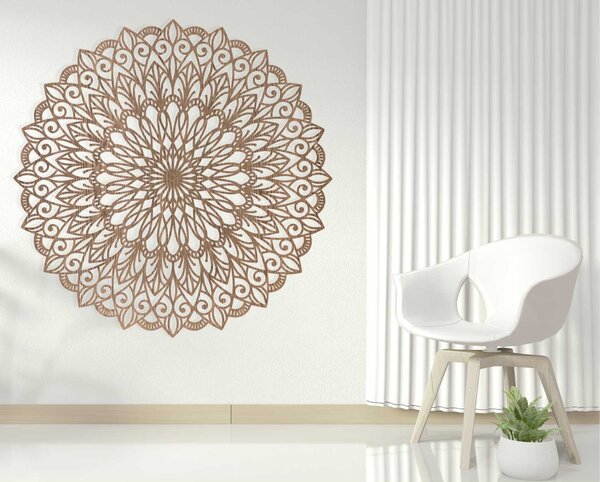 Drevená 3D mandala na stenu – Luxusný vyrezávaný obraz | HELGA: HDF - Orech 20 cm 4675-110685 HDF0251-akcia20