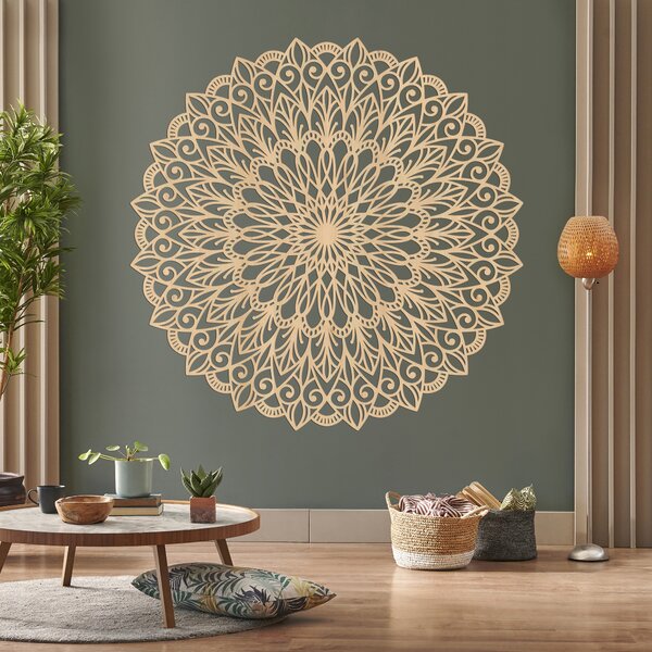 Drevená 3D mandala na stenu – Luxusný vyrezávaný obraz | HELGA: HDF - Orech 20 cm 4675-110685 HDF0251-akcia20