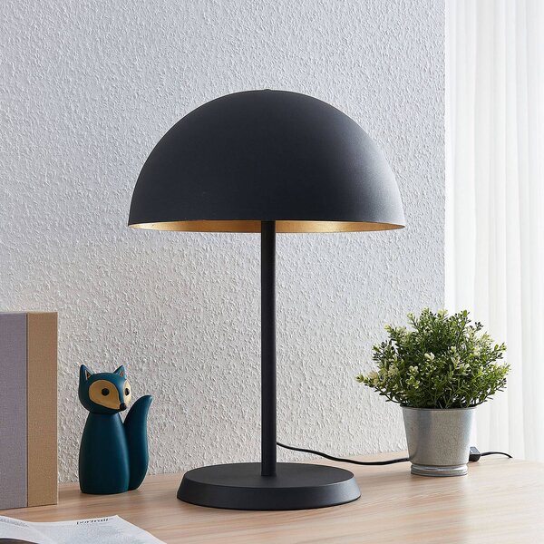 Stolná lampa Lindby Idalene, výška 51 cm, čierna, kov, Čierna, Obývacia izba / jedáleň, kov, Moderný, Stojacie svietidlo