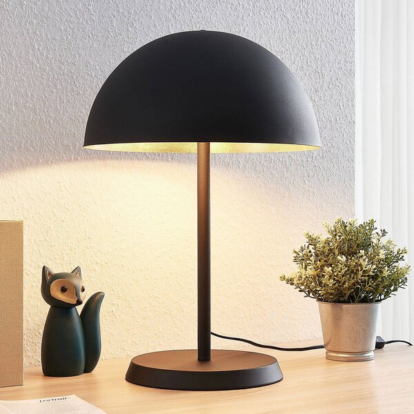 Stolná lampa Lindby Idalene, výška 51 cm, čierna, kov, Čierna, Obývacia izba / jedáleň, kov, Moderný, Stojacie svietidlo