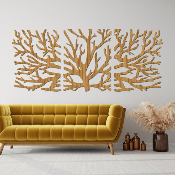 Trojdielny obraz na stenu konáre moderné vetvy stromu | DRNDO: HDF - Javor 50 x 20 cm 4678-110927 HDF0502-akcia20