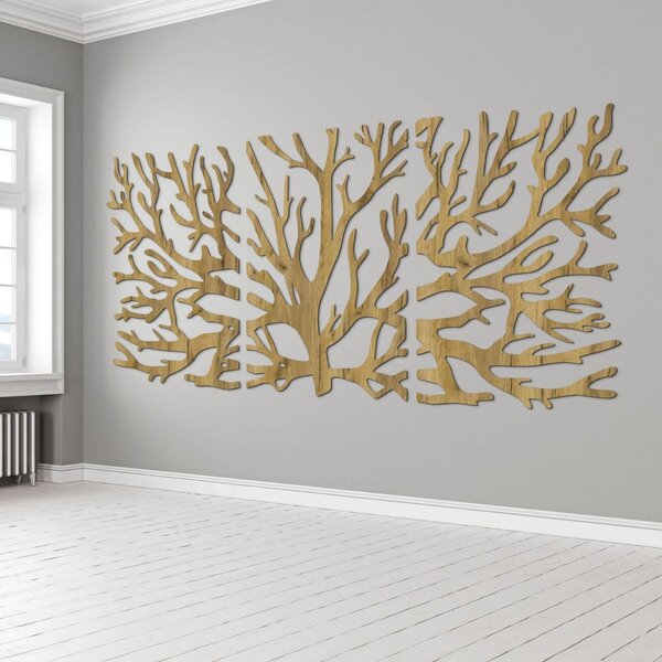 Trojdielny obraz na stenu konáre moderné vetvy stromu | DRNDO: HDF - Javor 50 x 20 cm 4678-110927 HDF0502-akcia20