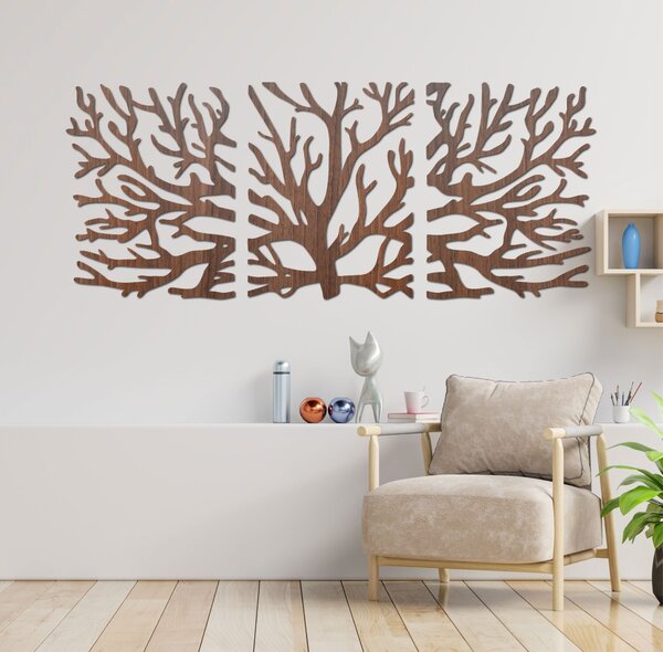 Trojdielny obraz na stenu konáre moderné vetvy stromu | DRNDO: HDF - Javor 50 x 20 cm 4678-110927 HDF0502-akcia20