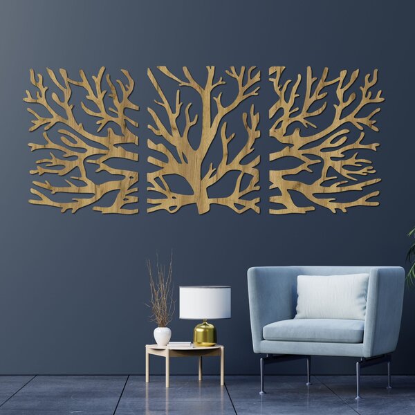 Trojdielny obraz na stenu konáre moderné vetvy stromu | DRNDO: HDF - Javor 50 x 20 cm 4678-110927 HDF0502-akcia20