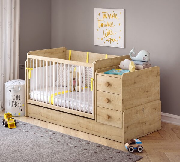 Cilek Rastúca hojdacia postieľka s prebaľovacím pultom Mocha Baby