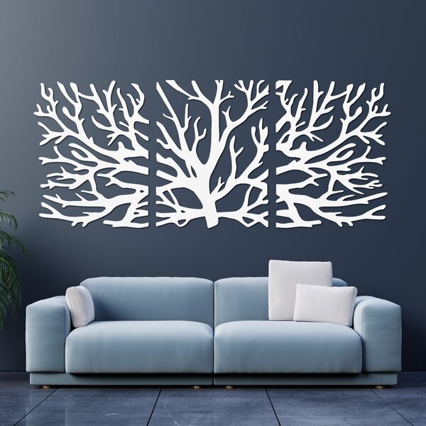 Trojdielny obraz na stenu konáre moderné vetvy stromu | DRNDO: HDF - Javor 50 x 20 cm 4678-110927 HDF0502-akcia20