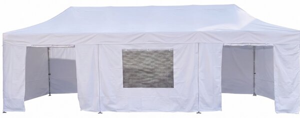 Nožnicový párty stan 3x9 m TENTino BIG HEXAGON EXTREME Farba opláštenia: 1A - BIELA