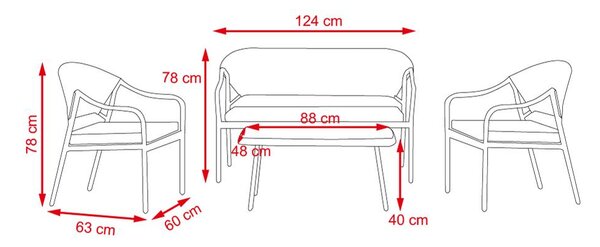 Set záhradného nábytku 4-dielny Avenberg MONACO