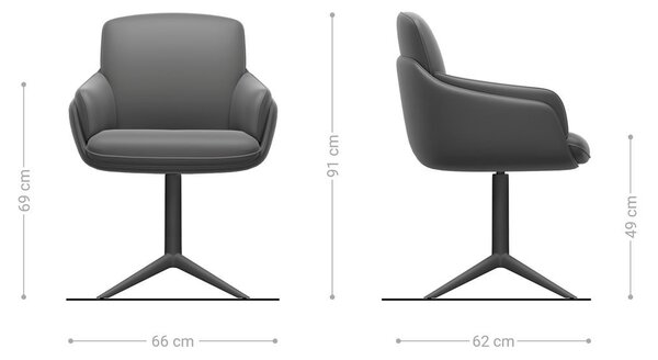 DELIFE Otočná jedálenská stolička Luan-Flex s opierkami mikrovlákno hrdzavá kovová podstava čierna 360° otočná hojdacia funkcia