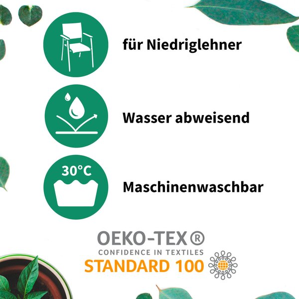 SADA VANKÚŠOV PRE STOLIČKU 4ks, 100/50/6 cm Gardenson - Online Only záhrada, Online Only