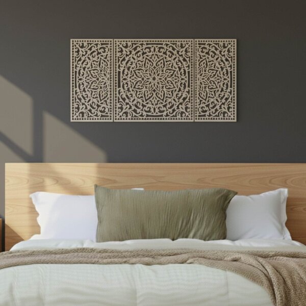 Drevená nástenná dekorácia Mandala | FLORIA: HDF - Javor 105 x 50 cm 4713-112978 HDF0514-B