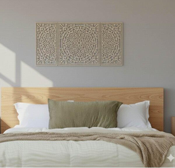 Drevená nástenná dekorácia Mandala | FLORIA: HDF - Javor 105 x 50 cm 4713-112978 HDF0514-B