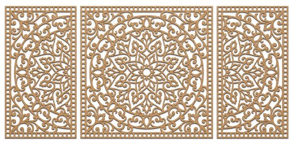 Drevená nástenná dekorácia Mandala | FLORIA: HDF - Javor 105 x 50 cm 4713-112978 HDF0514-B