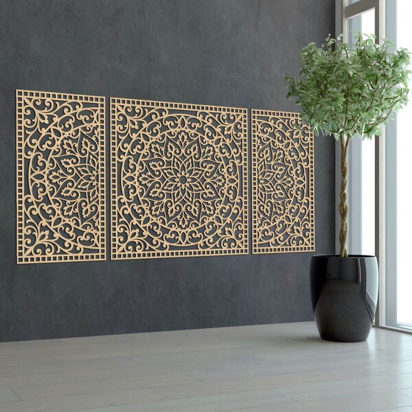 Drevená nástenná dekorácia Mandala | FLORIA: HDF - Javor 105 x 50 cm 4713-112978 HDF0514-B
