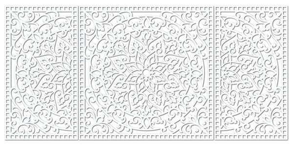 Drevená nástenná dekorácia Mandala | FLORIA: HDF - Javor 105 x 50 cm 4713-112978 HDF0514-B