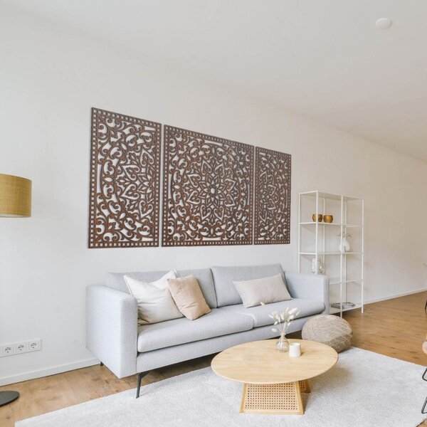 Drevená nástenná dekorácia Mandala | FLORIA: HDF - Javor 105 x 50 cm 4713-112978 HDF0514-B