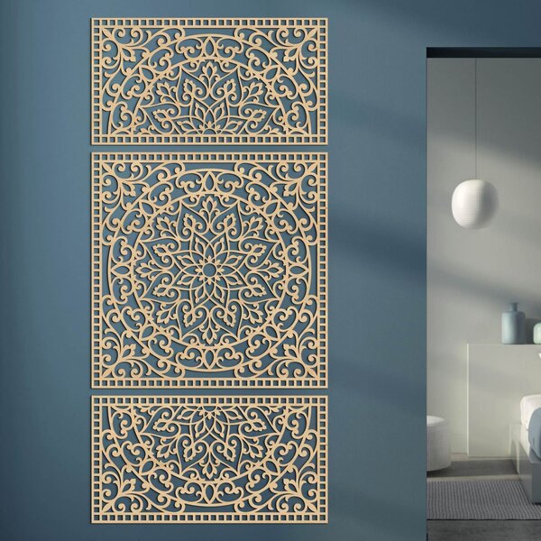 Drevená nástenná dekorácia Mandala | FLORIA: HDF - Javor 105 x 50 cm 4713-112978 HDF0514-B